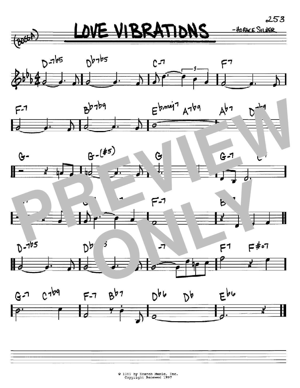 Download Horace Silver Love Vibrations Sheet Music