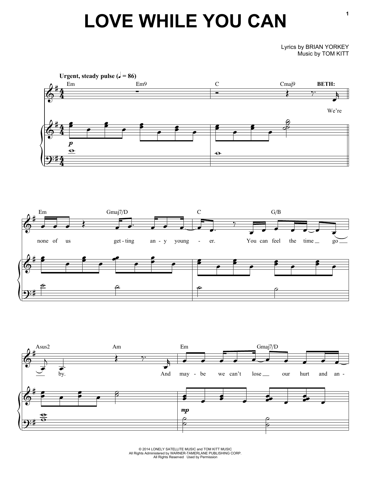 Download Idina Menzel & Company Love While You Can (from If/Then: A New Sheet Music