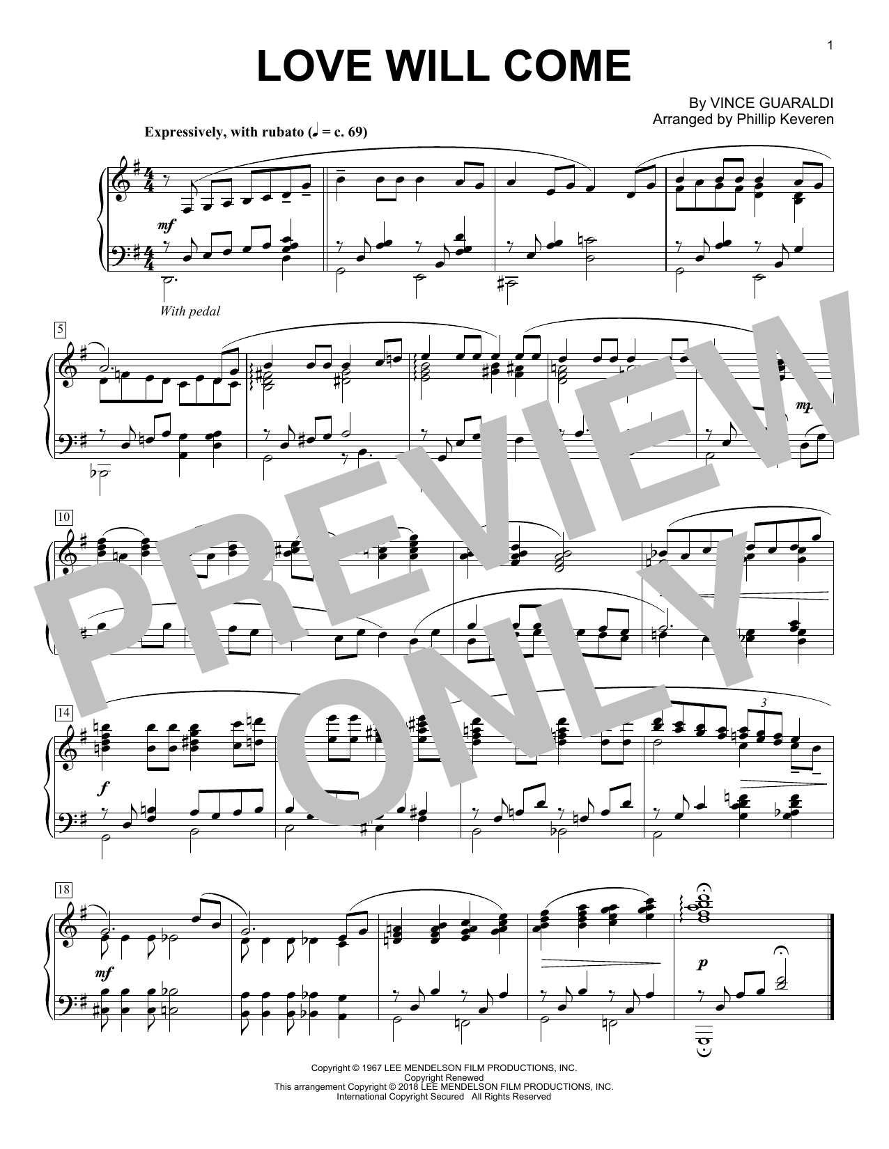 Download Phillip Keveren Love Will Come Sheet Music