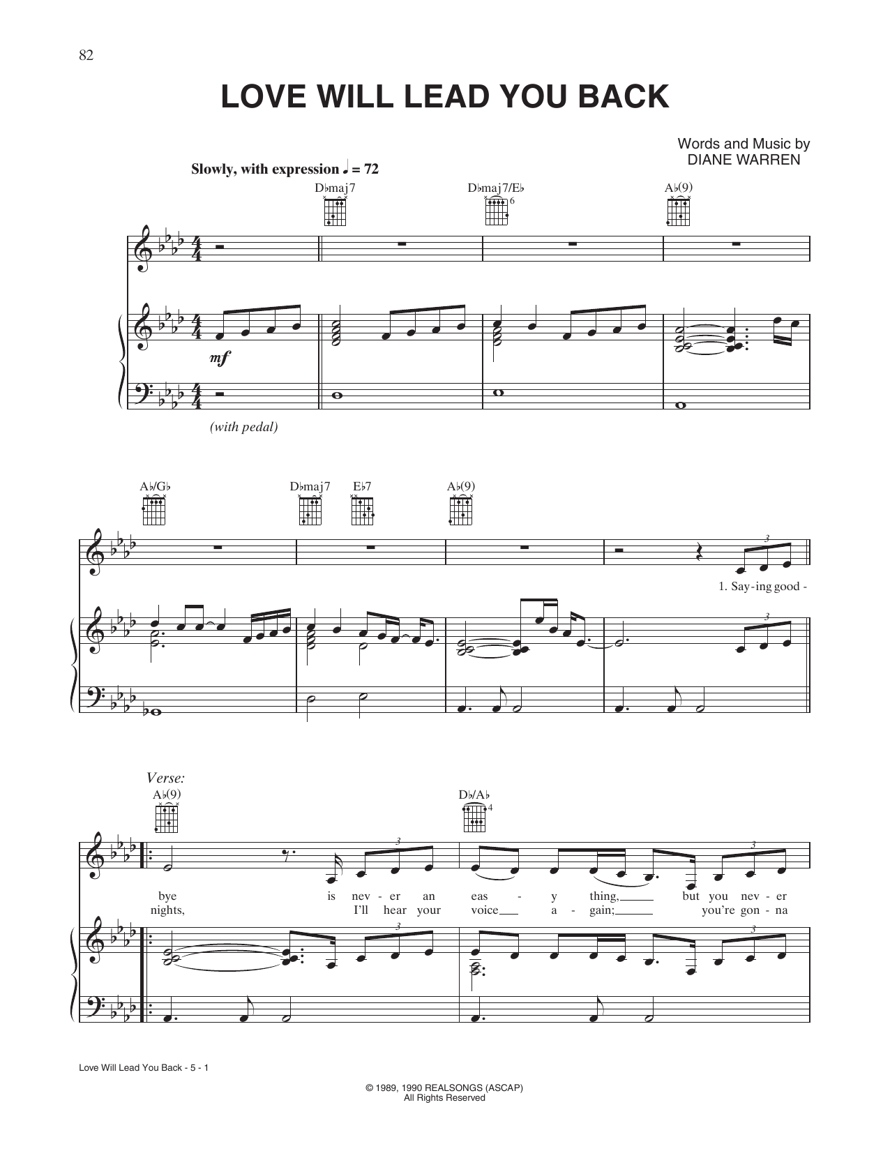 Download Taylor Dayne Love Will Lead You Back Sheet Music