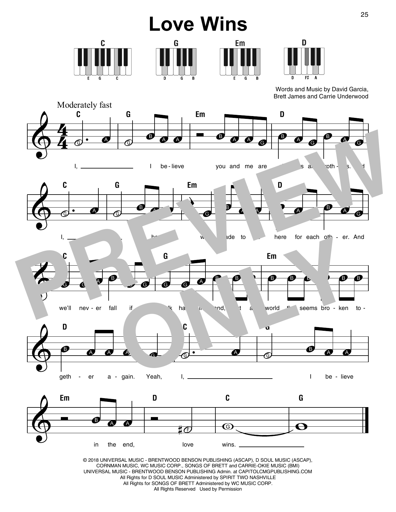 Download Carrie Underwood Love Wins Sheet Music