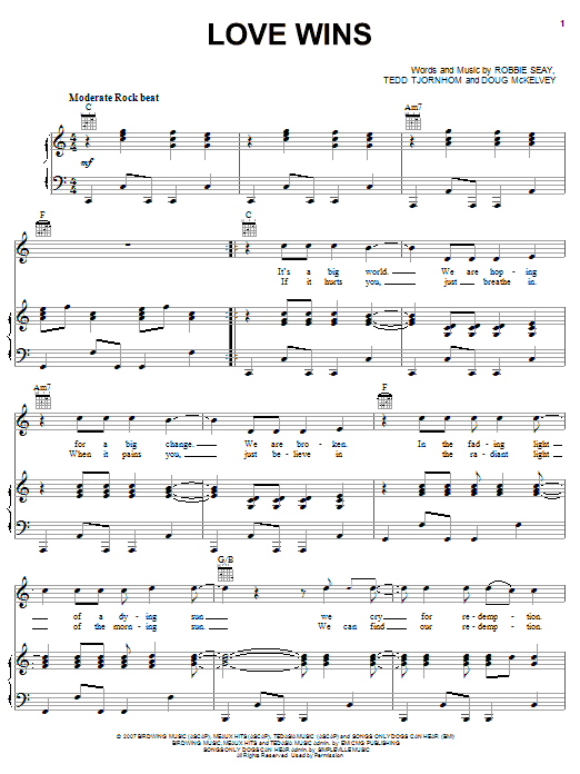 Download Robbie Seay Band Love Wins Sheet Music