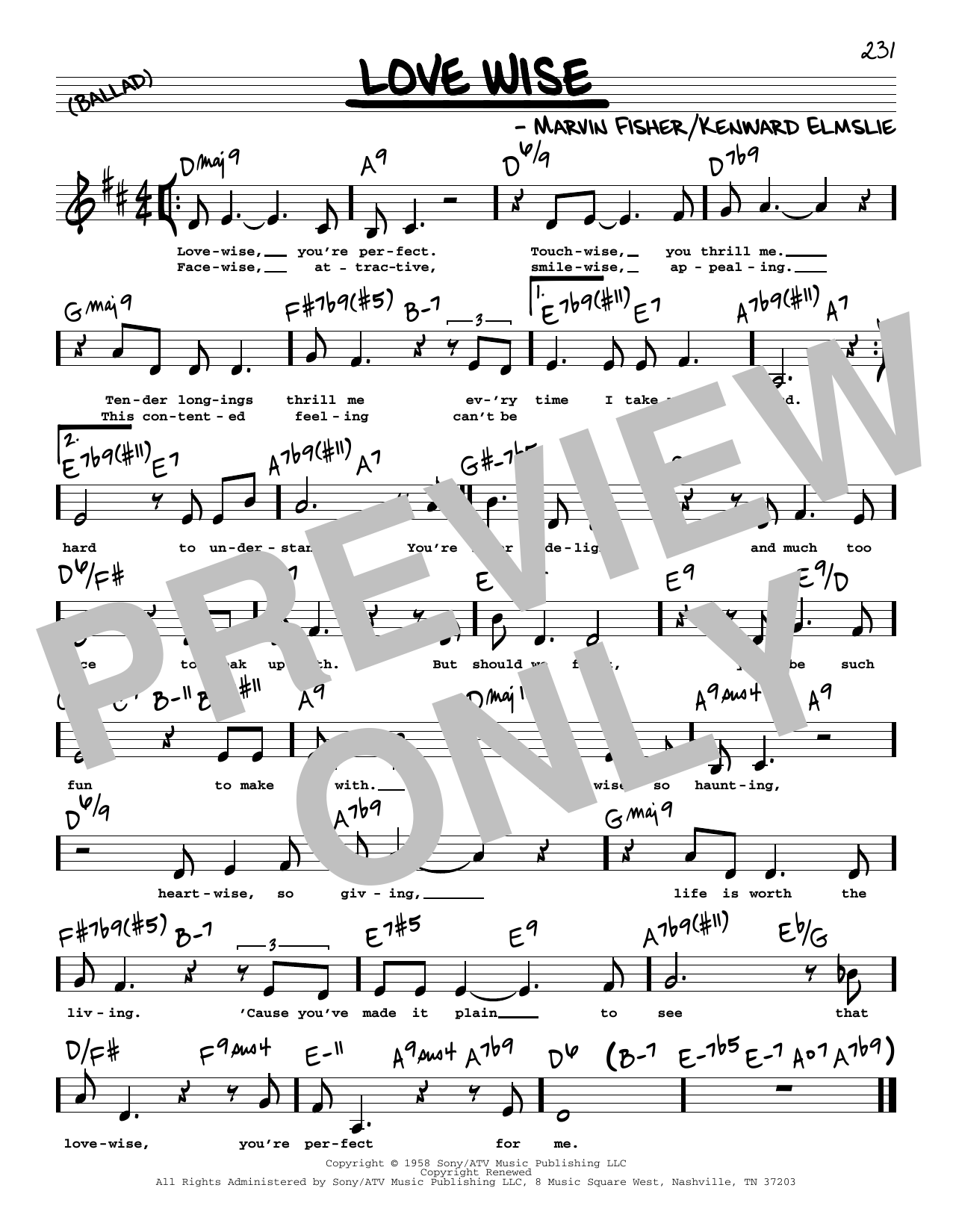 Marvin Fisher Love Wise (Low Voice) sheet music notes printable PDF score