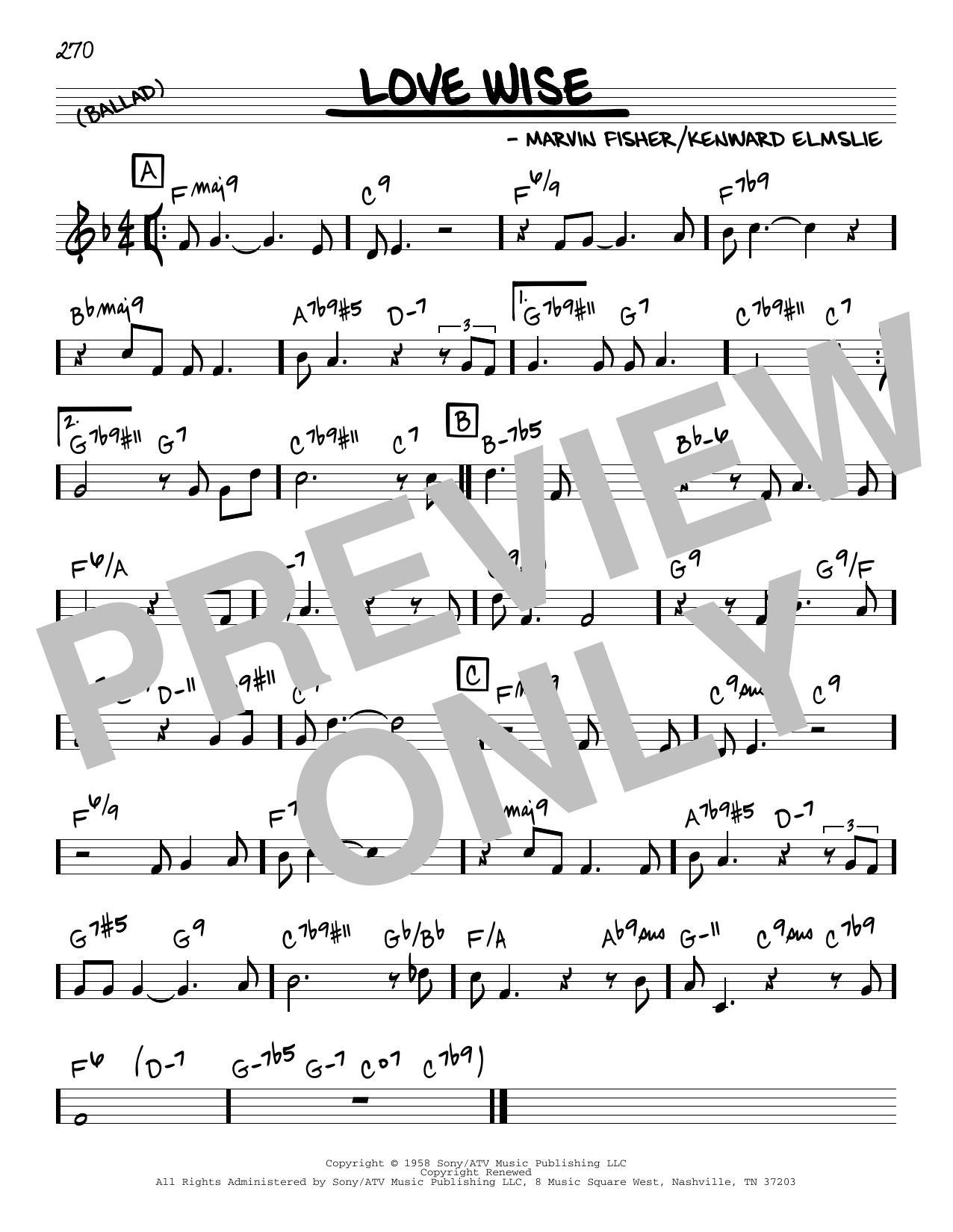Download Marvin Fisher Love Wise Sheet Music