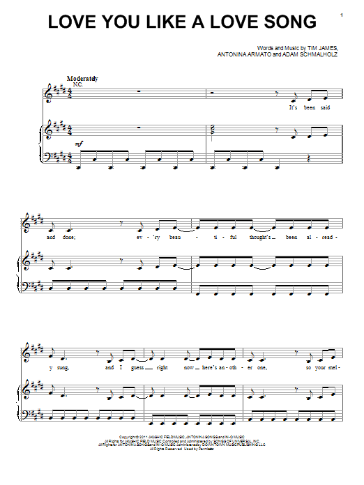 Download Selena Gomez Love You Like A Love Song Sheet Music
