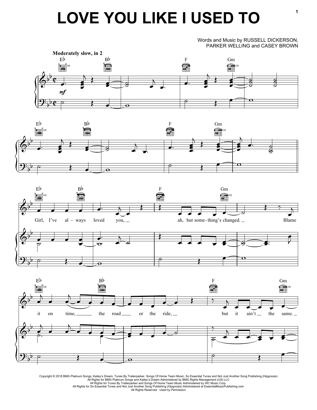 Download Russell Dickerson Love You Like I Used To Sheet Music