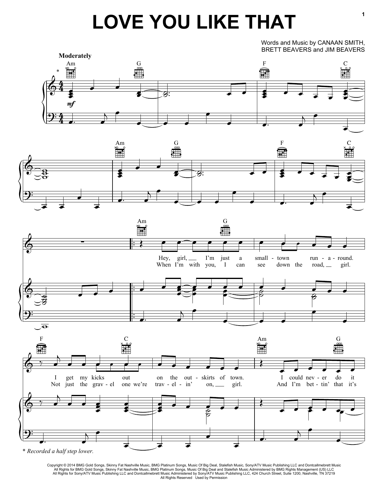 Download Canaan Smith Love You Like That Sheet Music