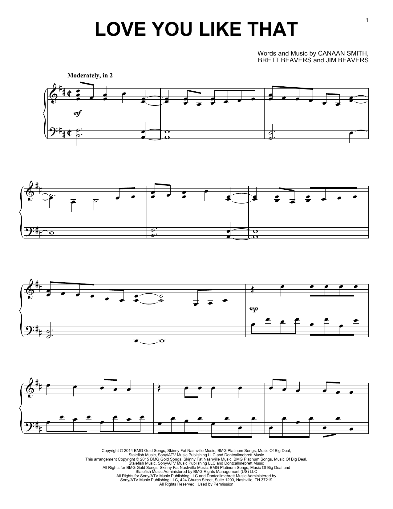 Download Canaan Smith Love You Like That Sheet Music