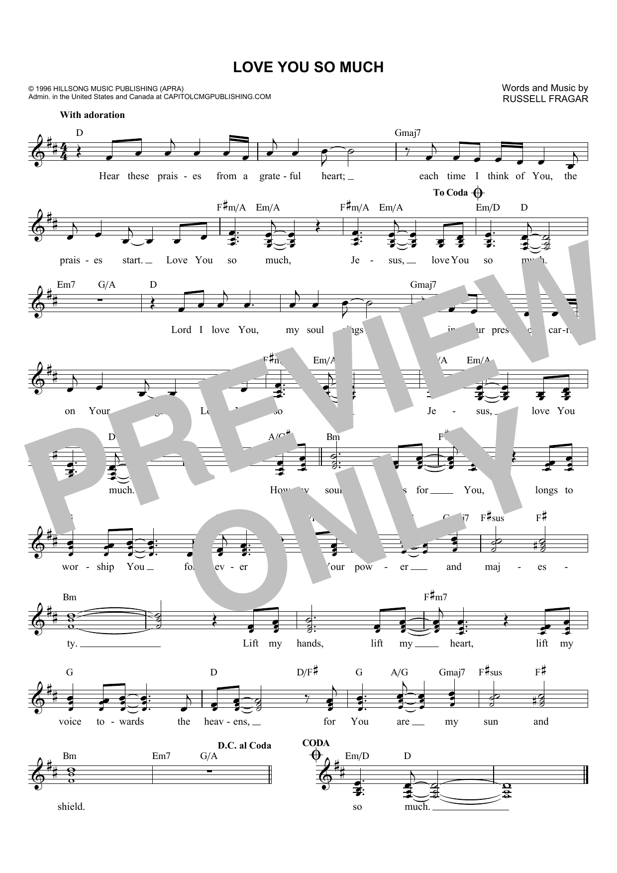 Download Russell Fragar Love You So Much Sheet Music