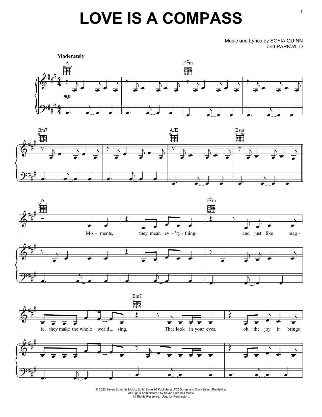 Griff Love Is A Compass (Disney supporting Make-A-Wish) sheet music notes printable PDF score