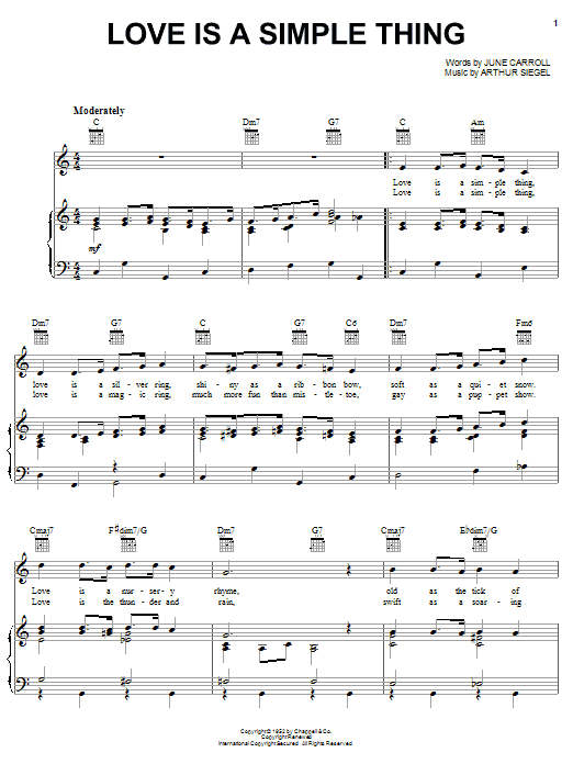 Arthur Siegel Love Is A Simple Thing sheet music notes printable PDF score