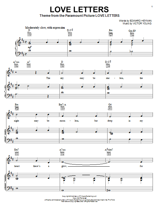 Diana Krall Love Letters sheet music notes printable PDF score