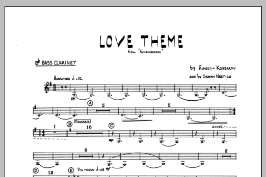 Download Sammy Nestico Love Theme From Scheherazade - Bb Bass Sheet Music