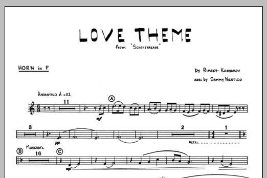 Download Sammy Nestico Love Theme From Scheherazade - Horn in Sheet Music