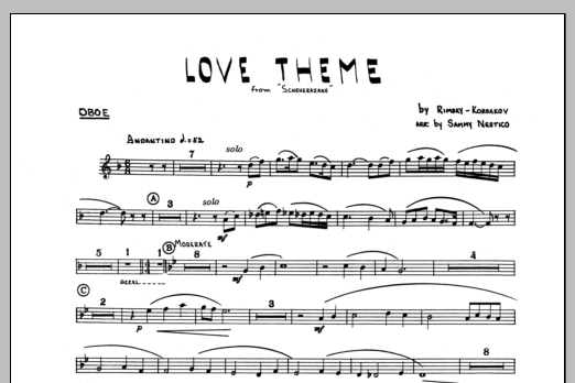 Download Sammy Nestico Love Theme From Scheherazade - Oboe Sheet Music