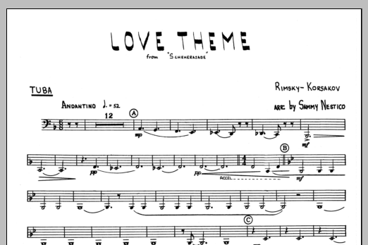 Download Sammy Nestico Love Theme From Scheherazade - Tuba Sheet Music