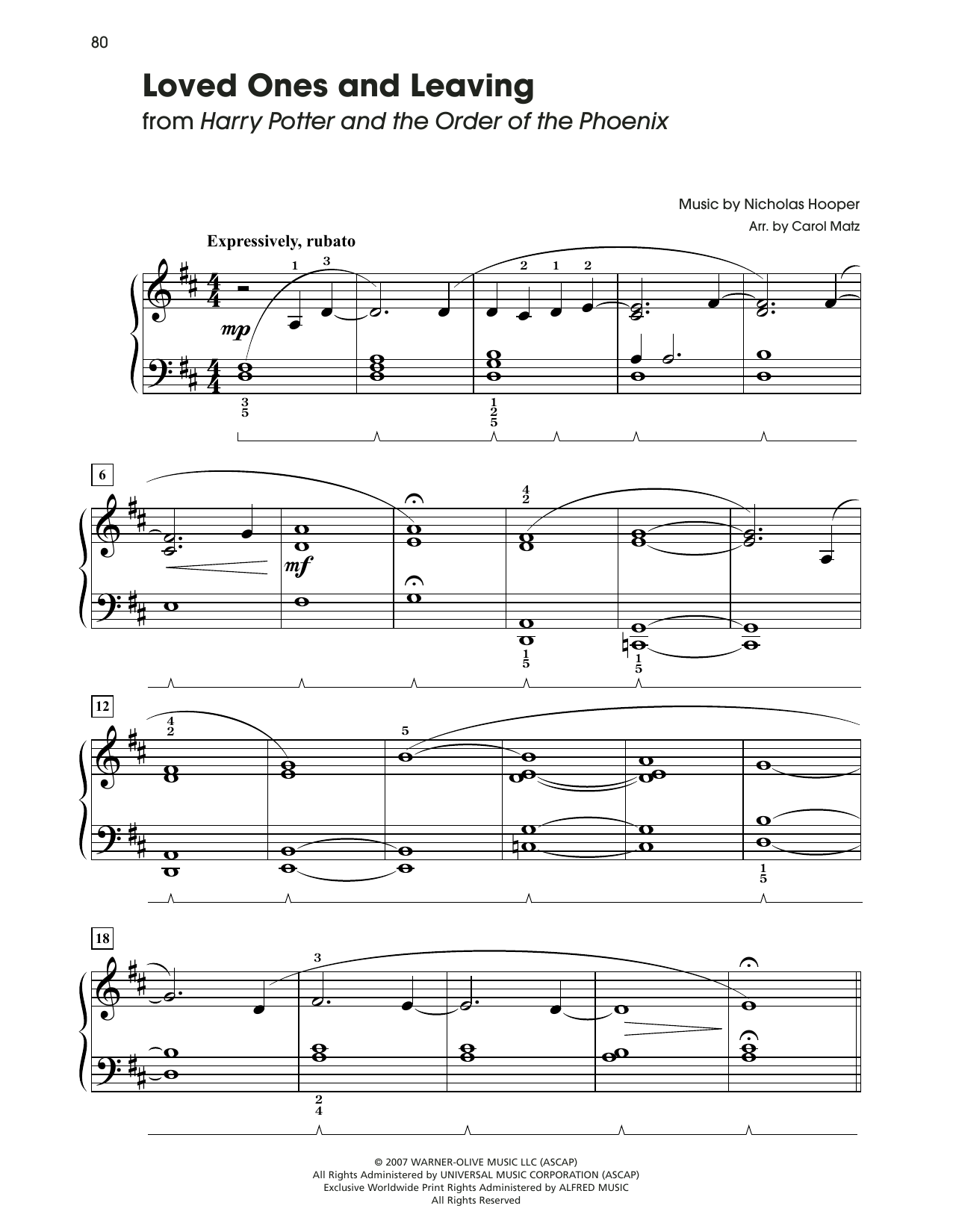 Download Nicholas Hooper Loved Ones And Leaving (from Harry Pott Sheet Music