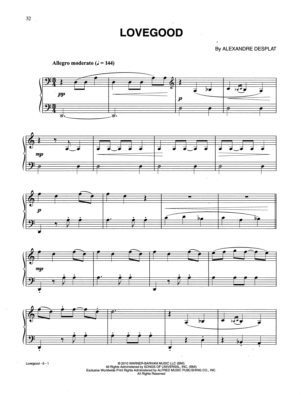 Download Alexandre Desplat Lovegood (from Harry Potter And The Dea Sheet Music