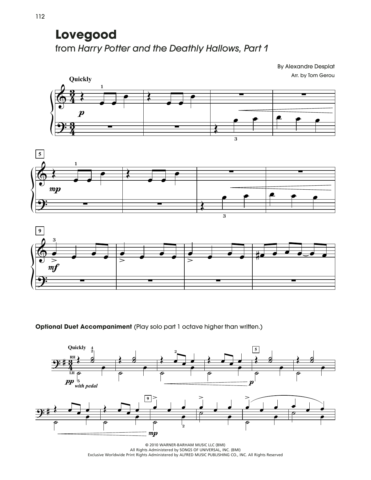 Download Alexandre Desplat Lovegood (from Harry Potter) (arr. Tom Sheet Music