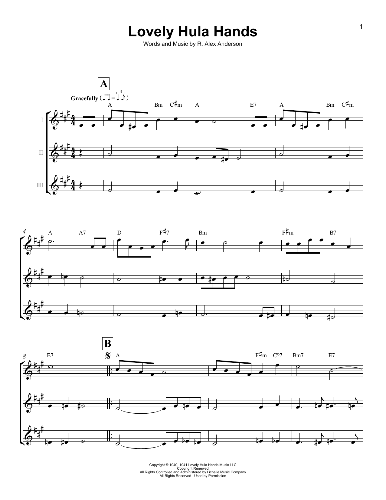 Download R. Alex Anderson Lovely Hula Hands Sheet Music
