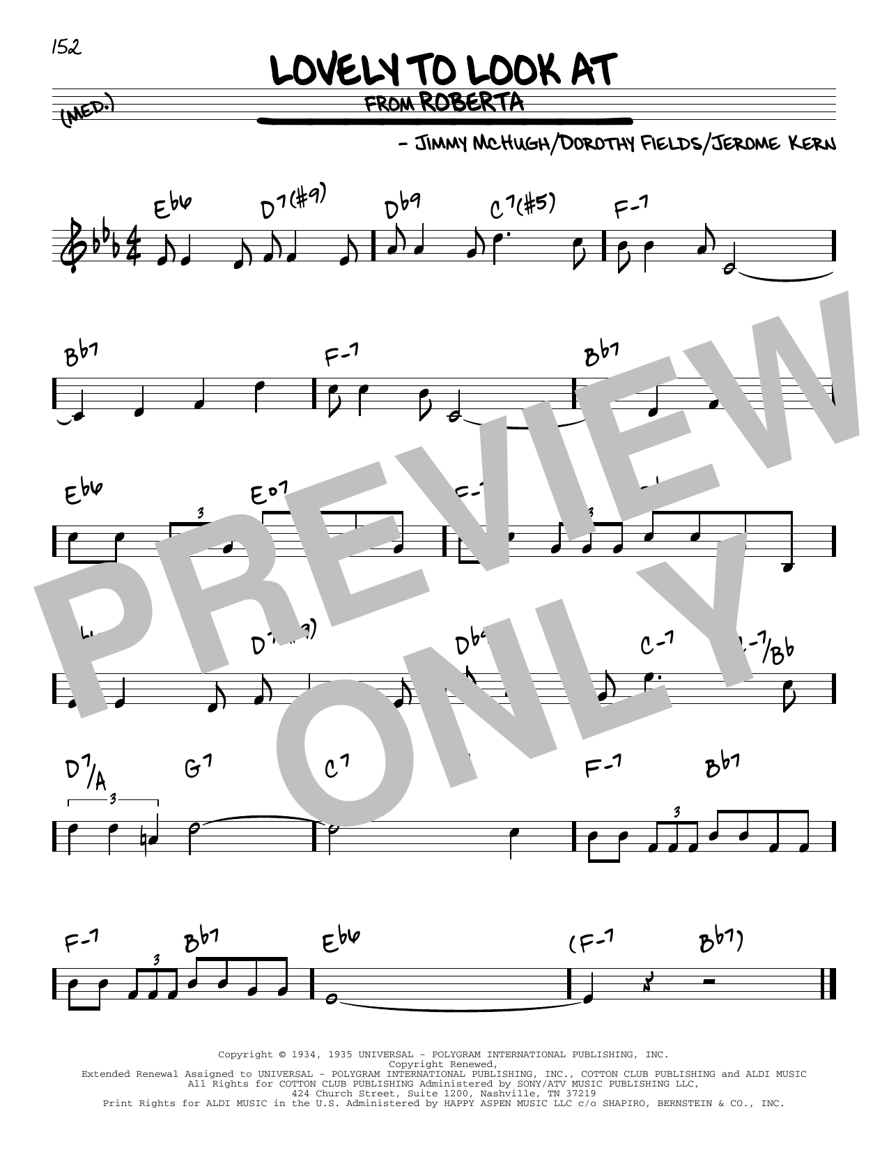 Download Jerome Kern Lovely To Look At Sheet Music