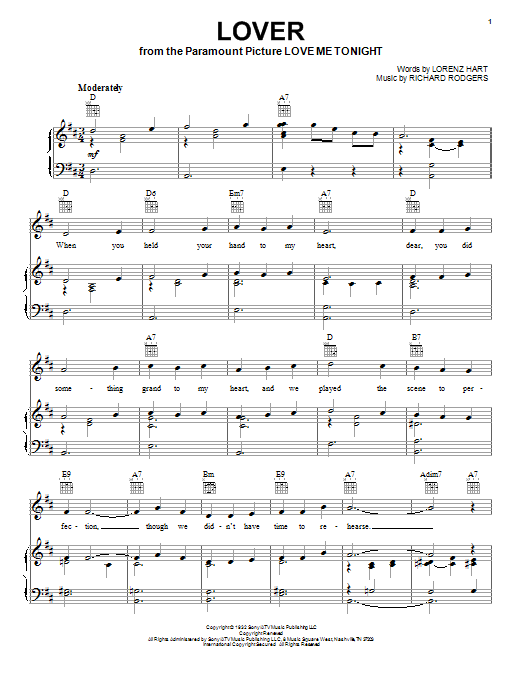 Ella Fitzgerald Lover sheet music notes printable PDF score