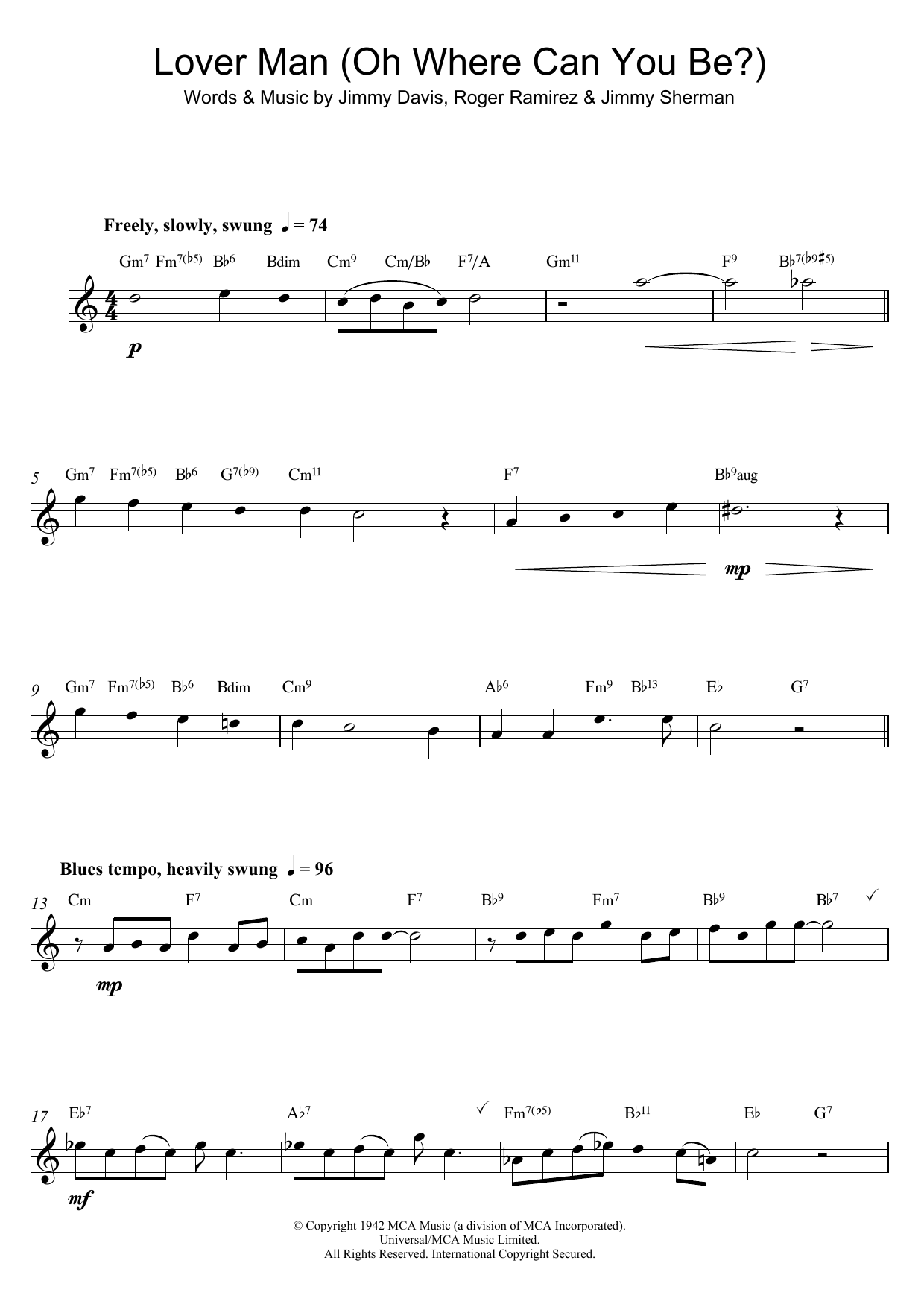 Download Bessie Smith Lover Man (Oh, Where Can You Be?) Sheet Music