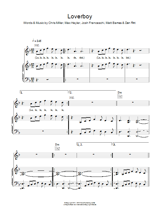 Download You Me At Six Loverboy Sheet Music