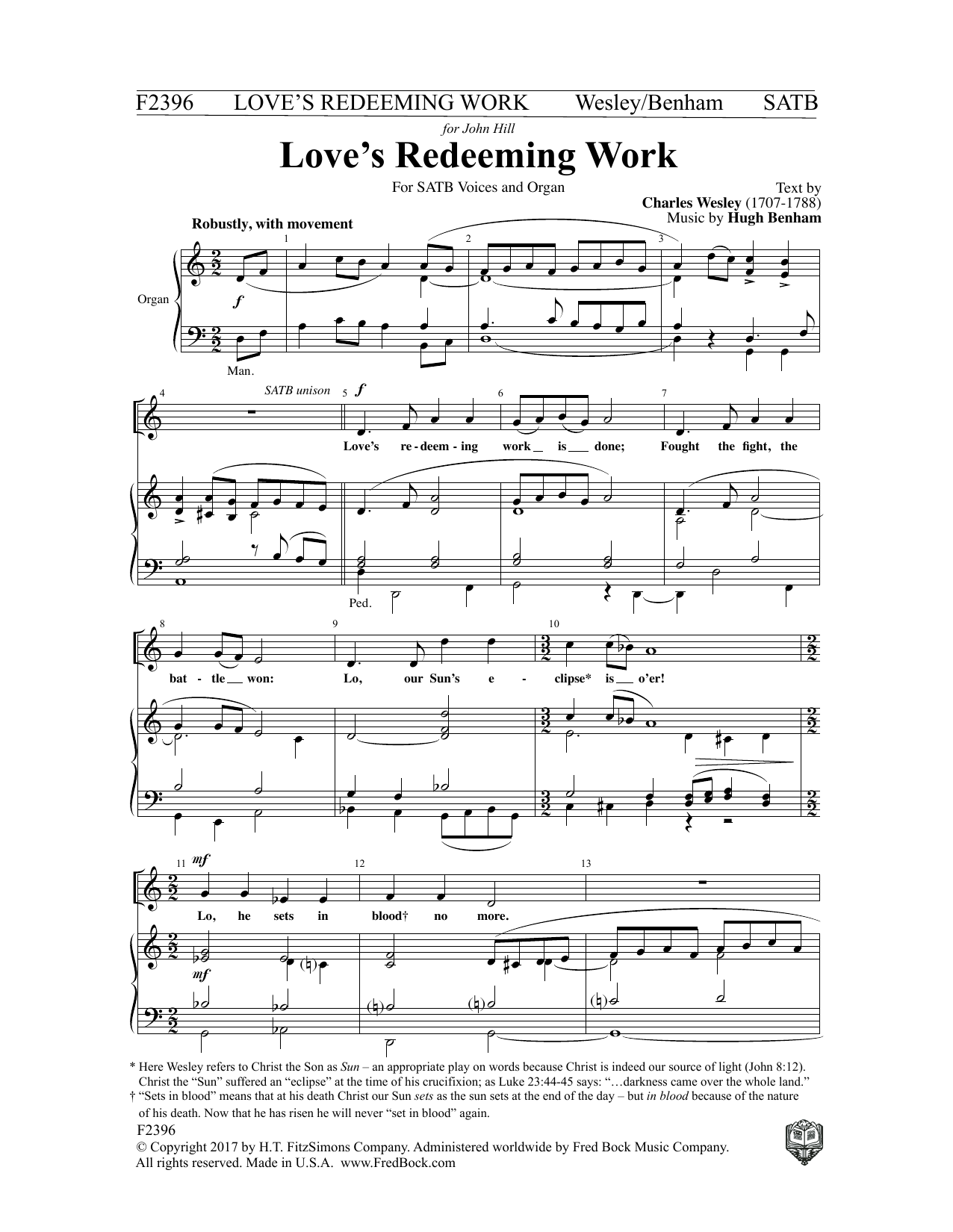Download Charles Wesley Love's Redeeming Work Sheet Music