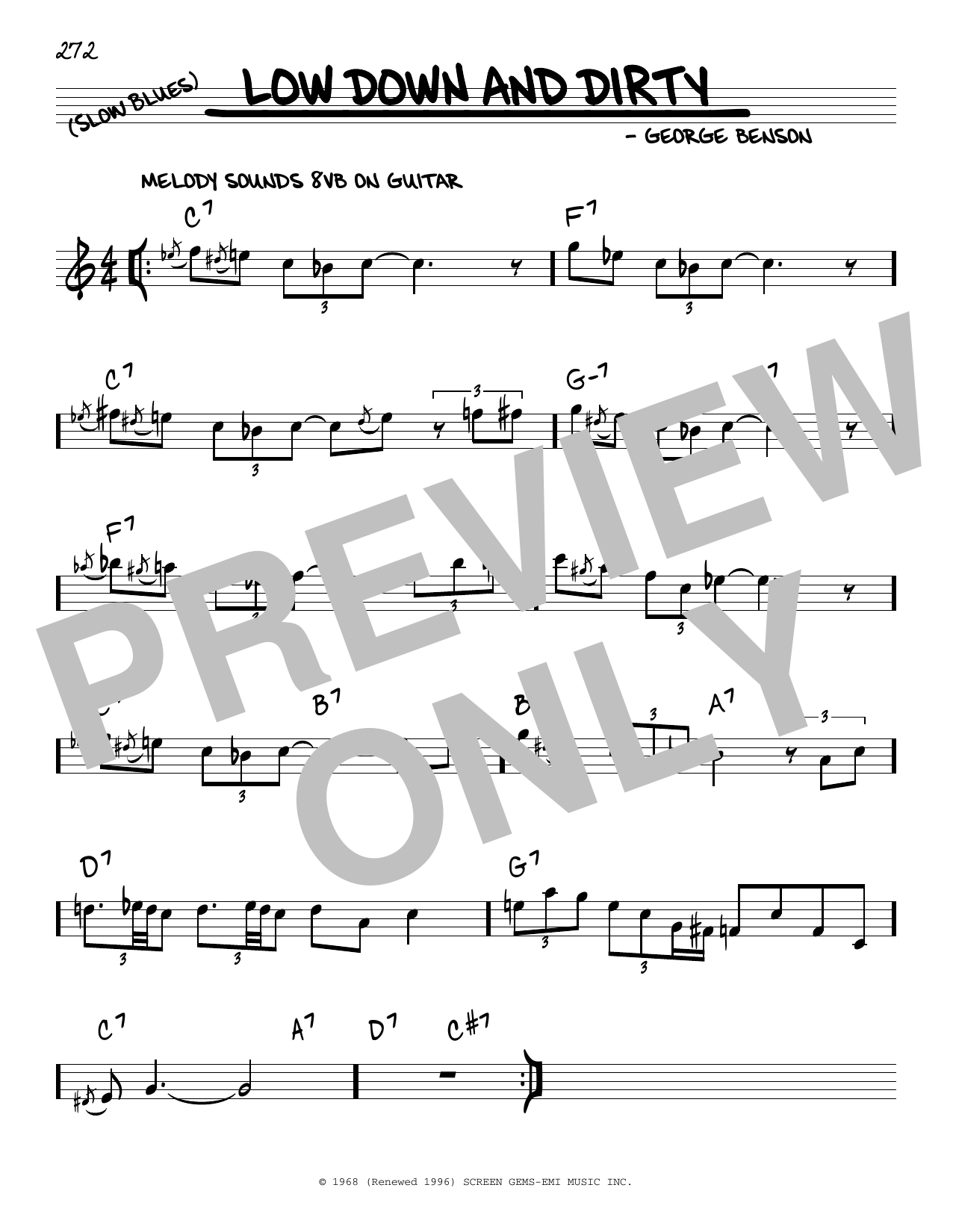Download George Benson Low Down And Dirty Sheet Music