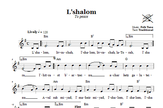 Download Folk Tune L'shalom (To Peace) Sheet Music