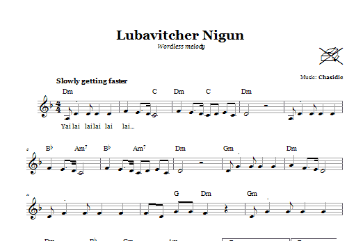 Download Chasidic Lubavitcher Nigun (Wordless Melody) Sheet Music