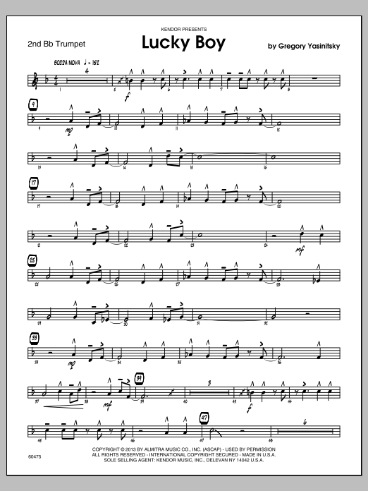 Download Yasinitsky Lucky Boy - Trumpet 2 Sheet Music