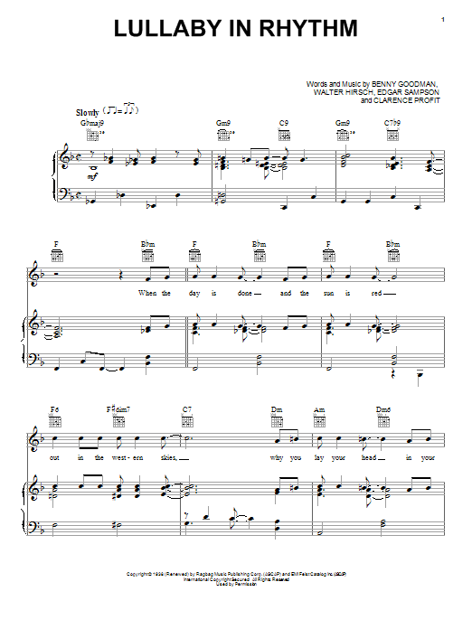 Download Clarence Profit Lullaby In Rhythm Sheet Music
