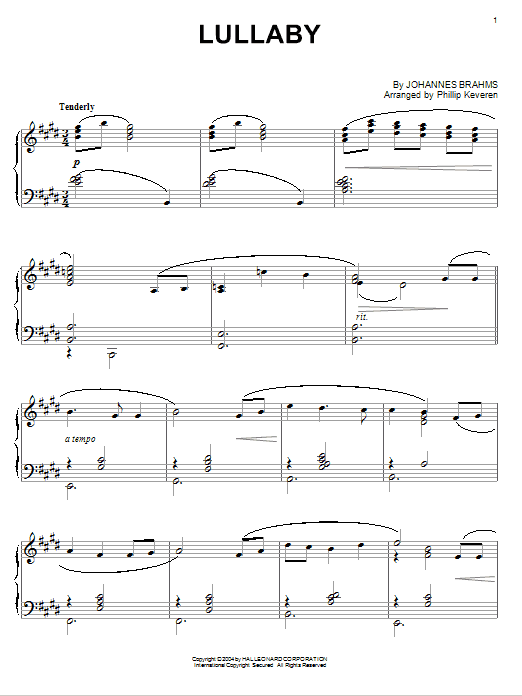 Download Johannes Brahms Lullaby [Jazz version] (arr. Phillip Ke Sheet Music