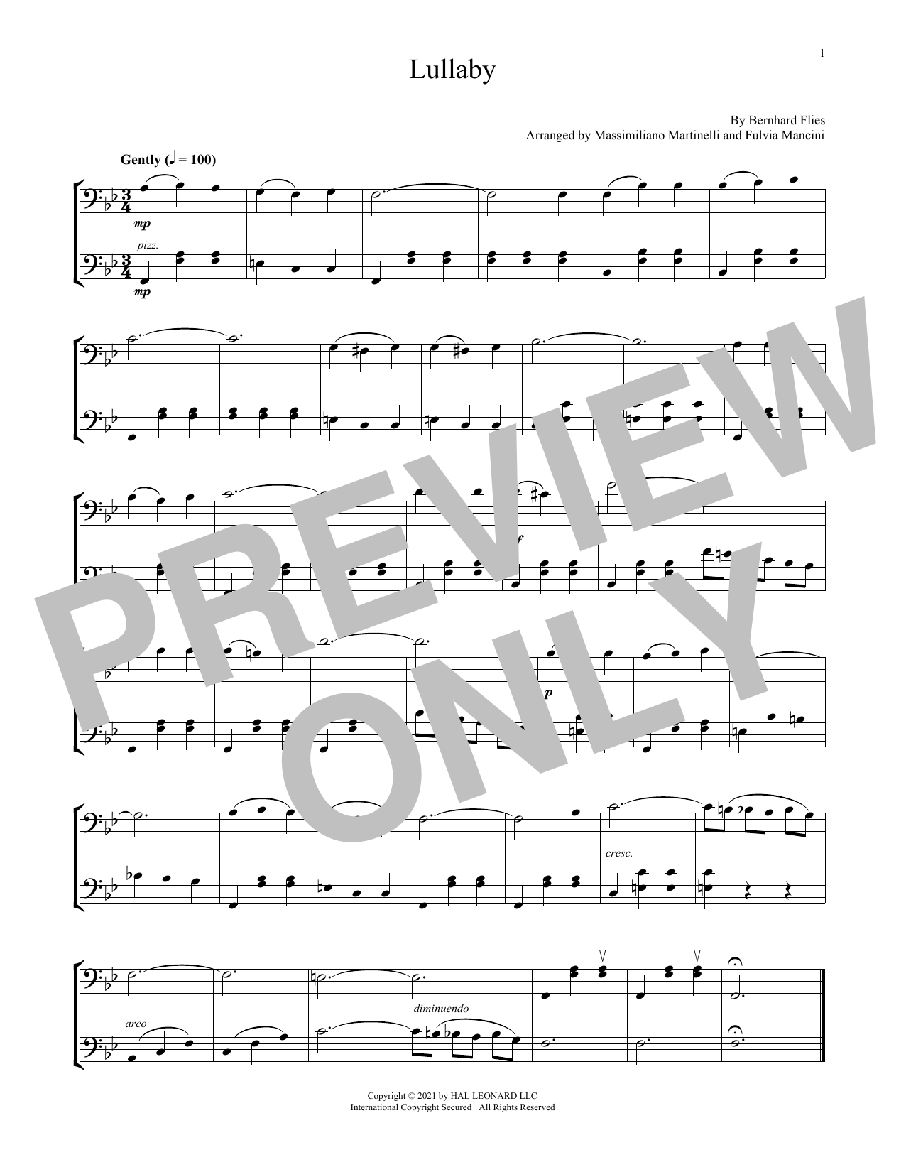 Download Mr & Mrs Cello Lullaby Sheet Music