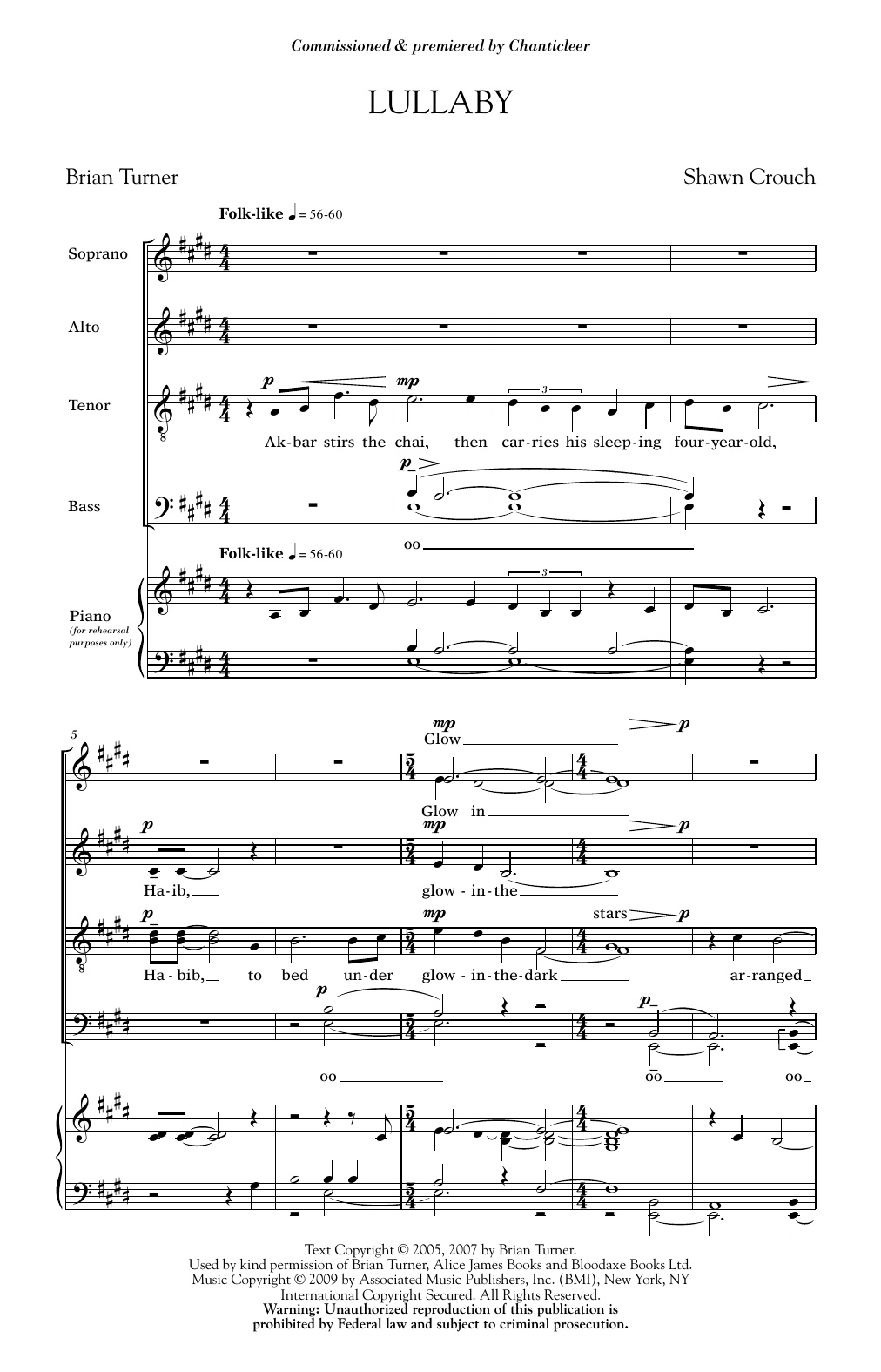 Download Shawn Crouch Lullaby Sheet Music