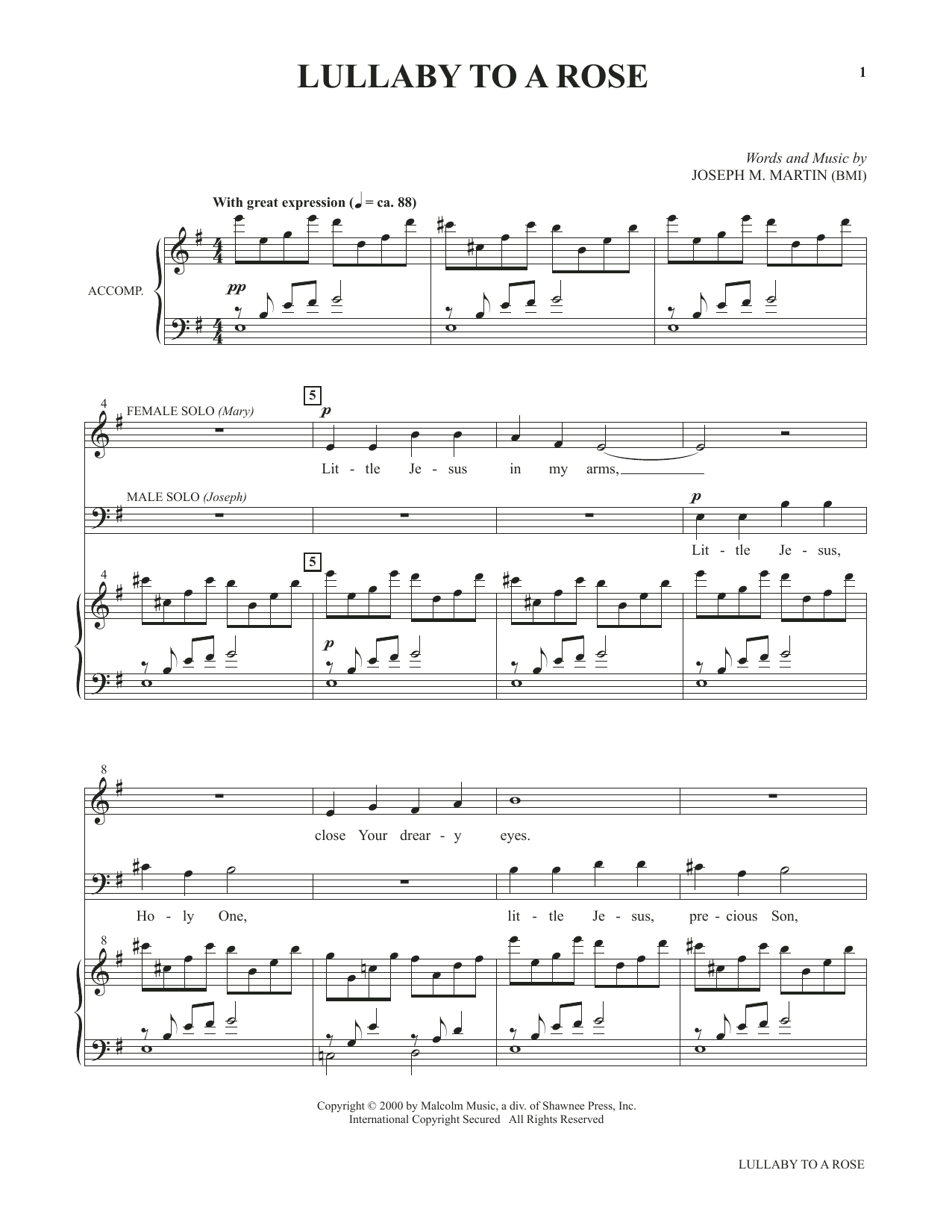 Download Joseph M. Martin Lullaby To A Rose (from Voices Together Sheet Music