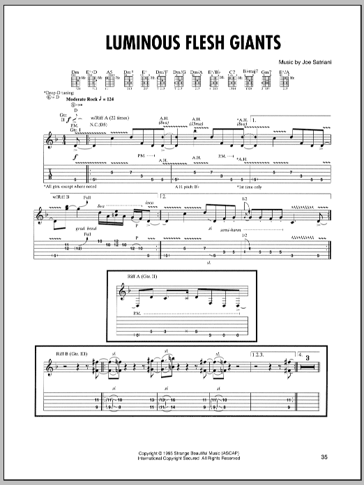 Download Joe Satriani Luminous Flesh Giants Sheet Music