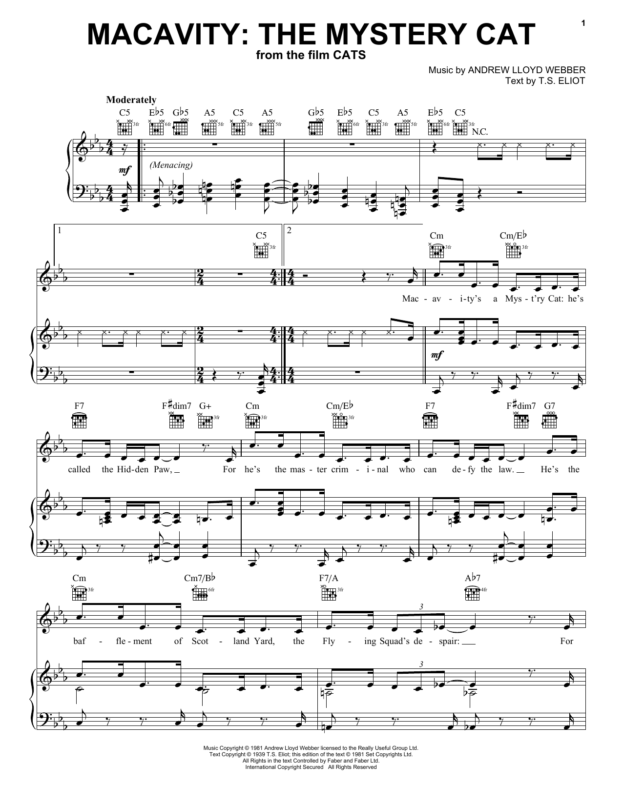 Download Taylor Swift Macavity: The Mystery Cat (from the Mot Sheet Music