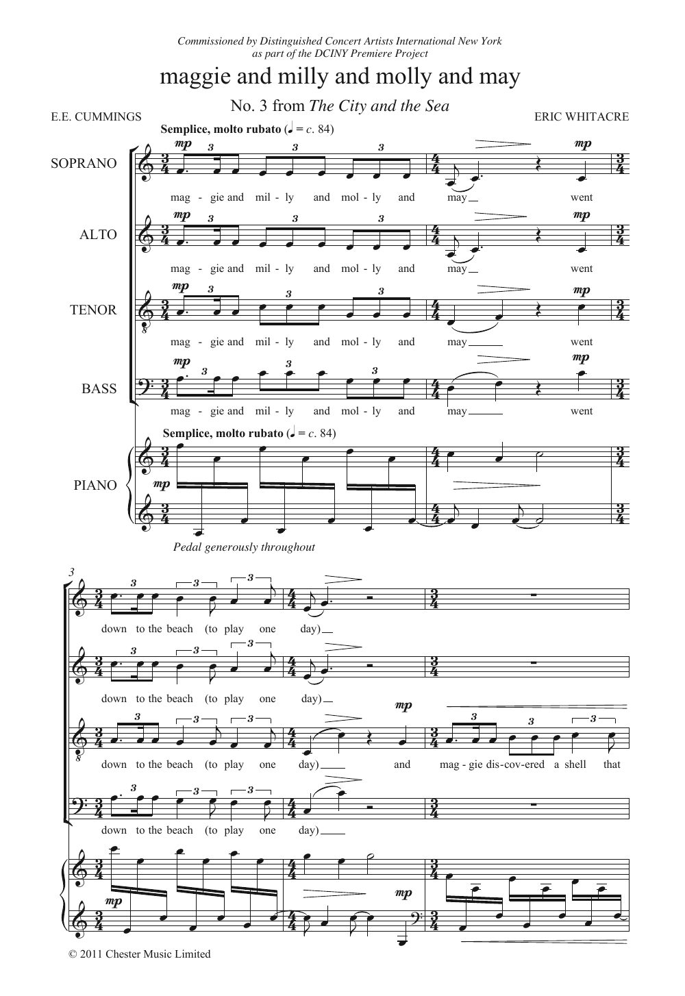 Download Eric Whitacre Maggie And Milly And Molly And May (Fro Sheet Music