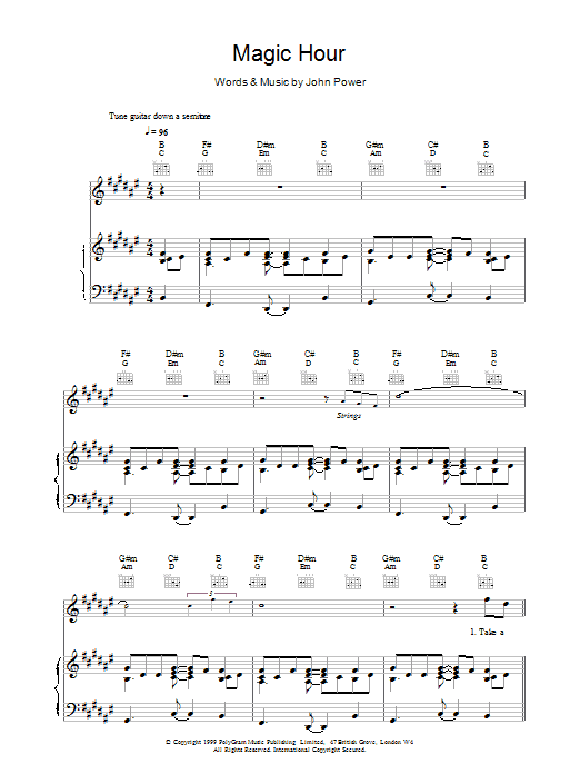 Cast Magic Hour sheet music notes printable PDF score