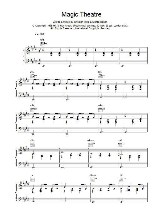 Kula Shaker Magic Theatre sheet music notes printable PDF score
