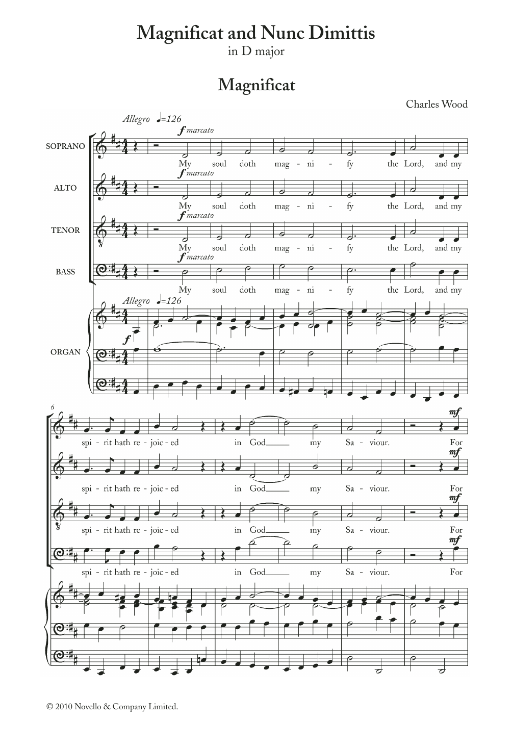 Download Charles Wood Magnificat And Nunc Dimittis In D Sheet Music