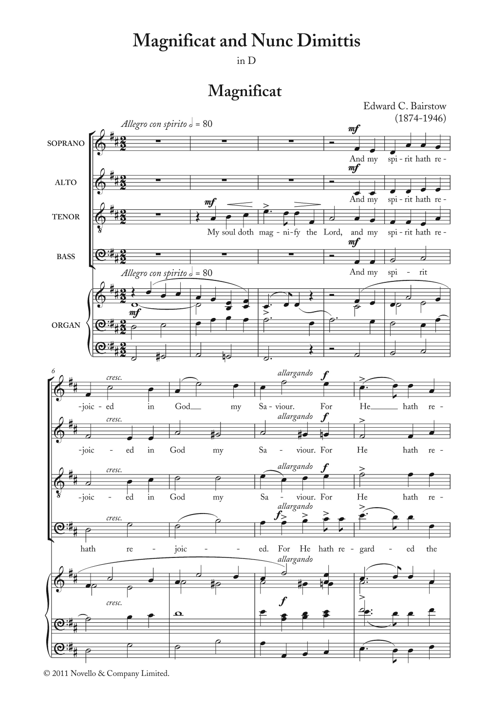 Download Edward Bairstow Magnificat And Nunc Dimittis In D Sheet Music