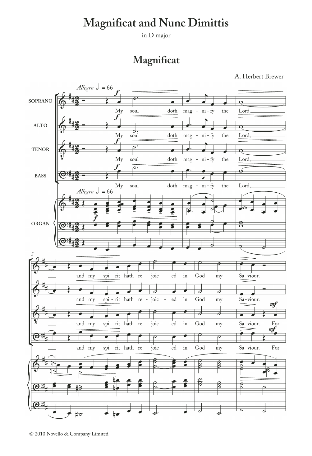 Download Herbert Brewer Magnificat And Nunc Dimittis In D Sheet Music