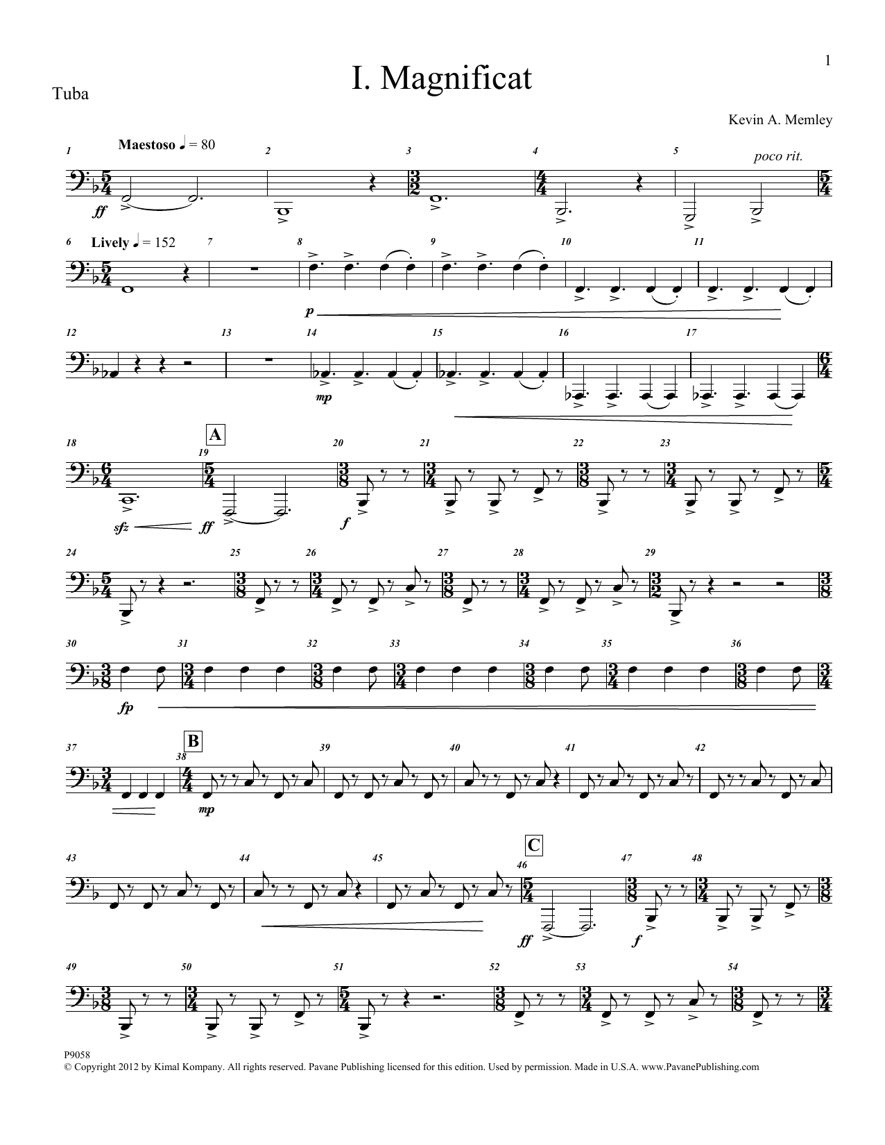 Download Kevin Memley Magnificat (Brass and Percussion) (Part Sheet Music