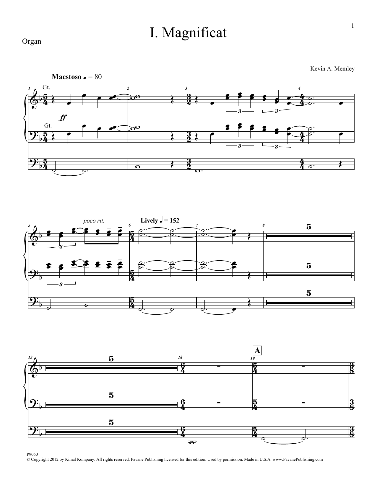 Download Kevin Memley Magnificat (Brass Quintet) (Parts) - Or Sheet Music
