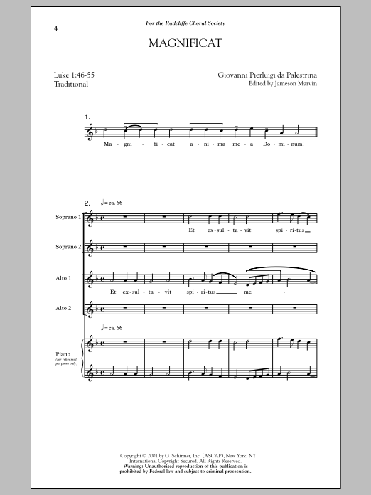 Download Jameson Marvin Magnificat Sheet Music