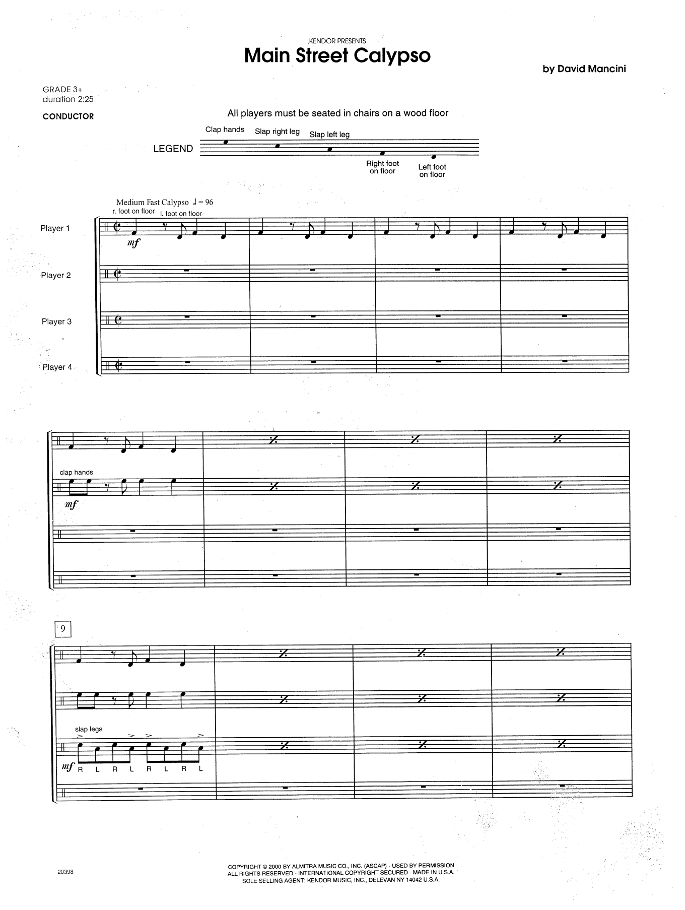 Download Dave Mancini Main Street Calypso - Full Score Sheet Music
